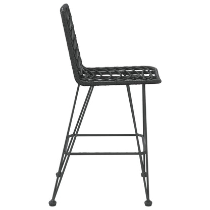 Bar Stools 2 Pcs Black 45X56X103.5 Cm Pe Rattan And Steel