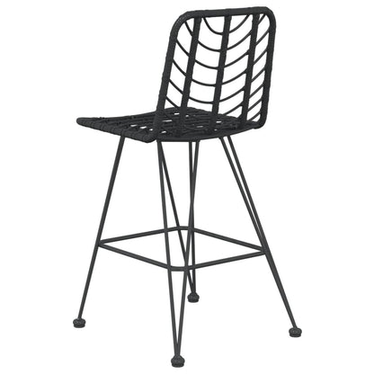 Bar Stools 2 Pcs Black 45X56X103.5 Cm Pe Rattan And Steel