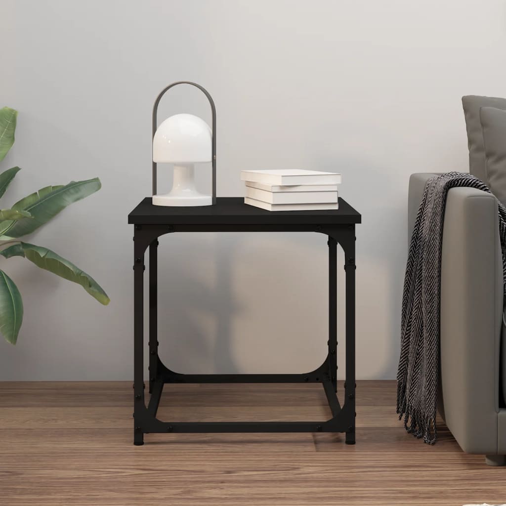 Side Table Black 40X40X40 Cm Engineered Wood