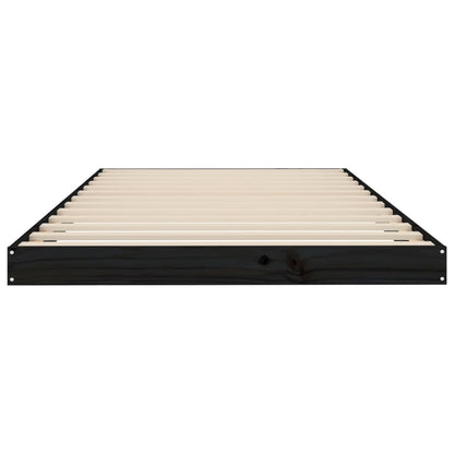 Bed Frame Without Mattress Black 100X200 Cm Solid Wood Pine