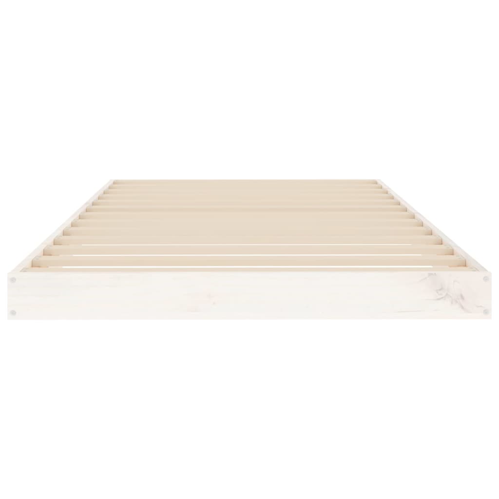 Bed Frame White 90X190 Cm Single Solid Wood Pine