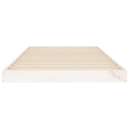 Bed Frame White 90X190 Cm Single Solid Wood Pine