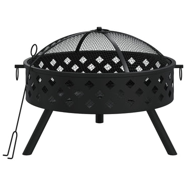 Fire Pit With Poker 58 Cm Xxl Steel