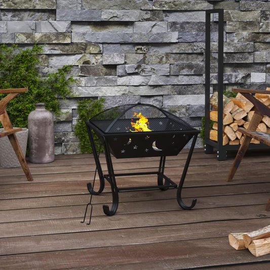 Fire Pit With Poker 50 Cm Xxl Steel