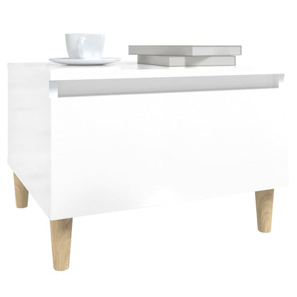 Side Table High Gloss White 50X46X35 Cm Engineered Wood