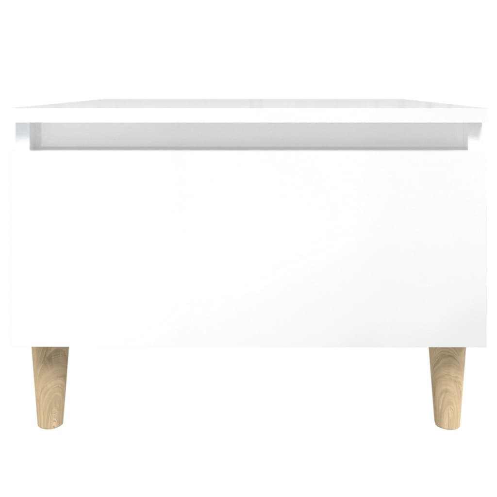 Side Table High Gloss White 50X46X35 Cm Engineered Wood