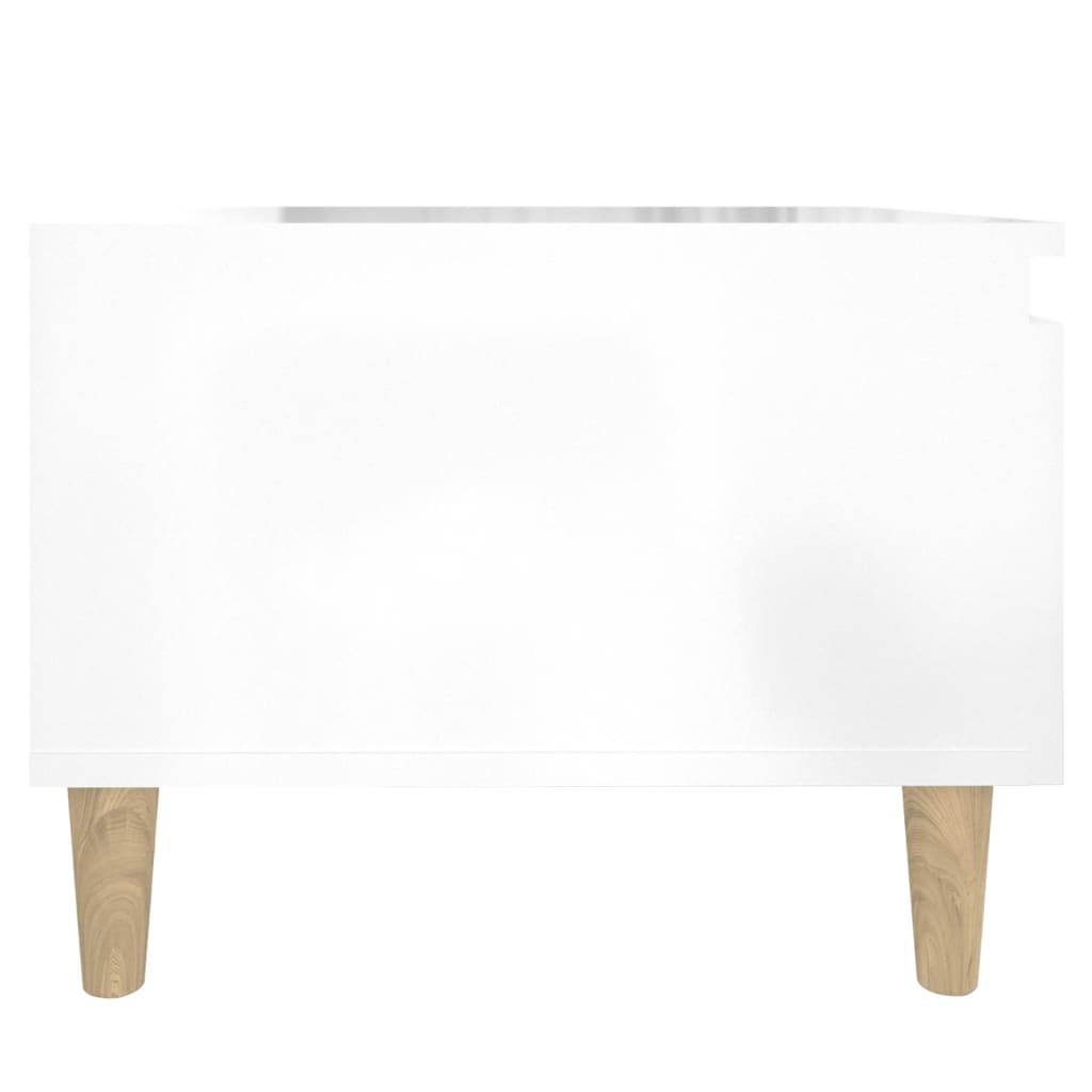 Side Table High Gloss White 50X46X35 Cm Engineered Wood