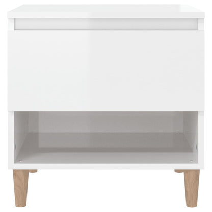 Bedside Tables 2 Pcs High Gloss White 50X46X50 Engineered Wood