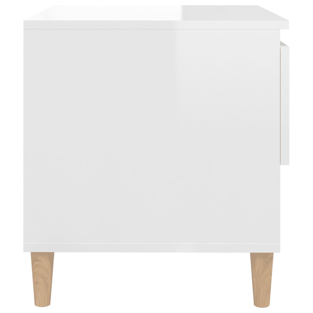 Bedside Tables 2 Pcs High Gloss White 50X46X50 Engineered Wood