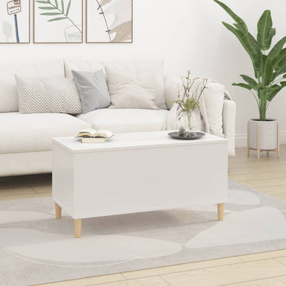 Coffee Table High Gloss White 90X44.5X45 Cm Engineered Wood