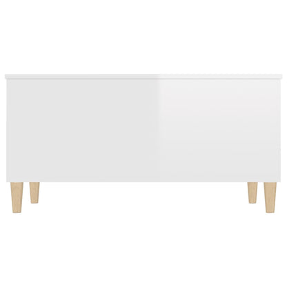 Coffee Table High Gloss White 90X44.5X45 Cm Engineered Wood