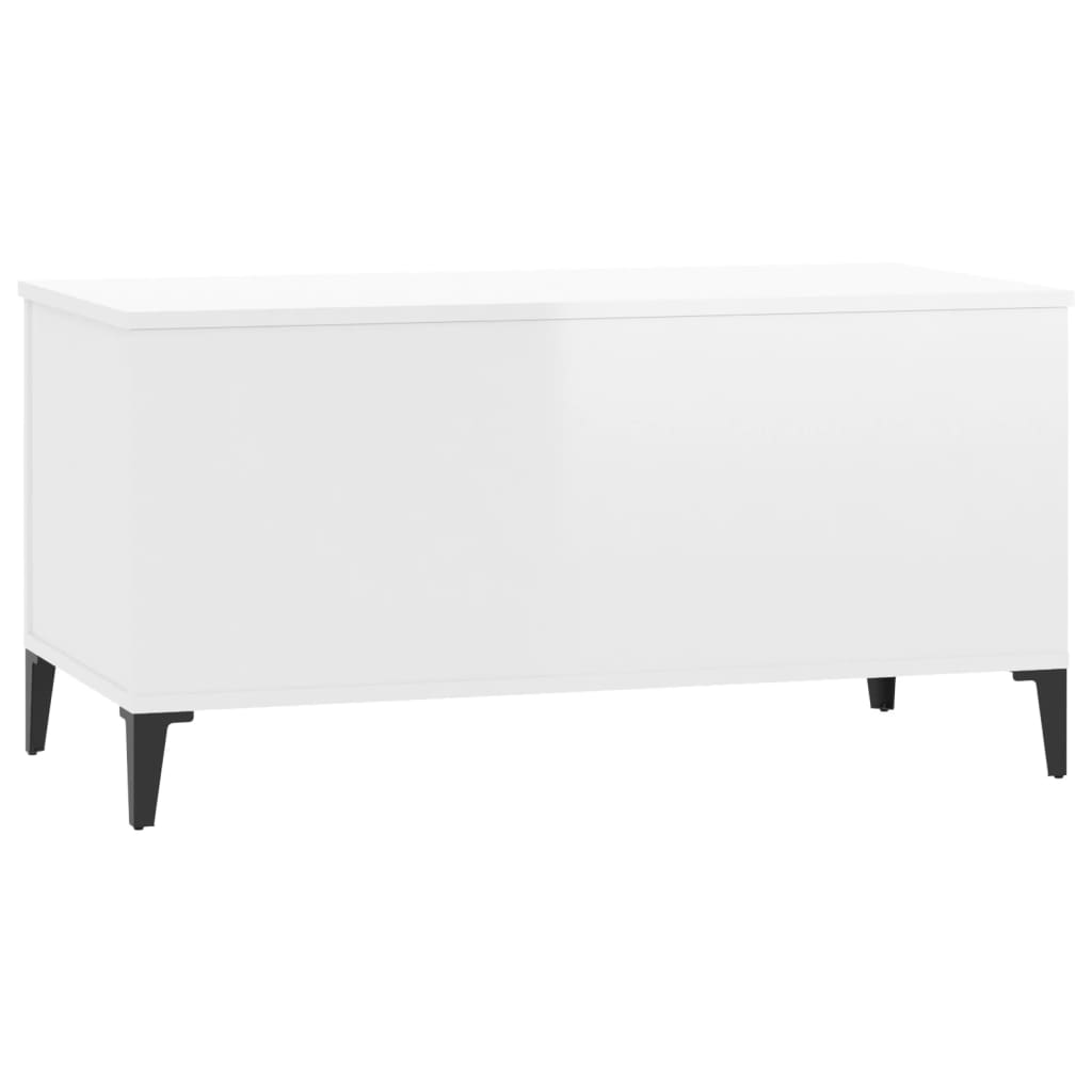 Coffee Table High Gloss White 90X44.5X45 Cm Engineered Wood