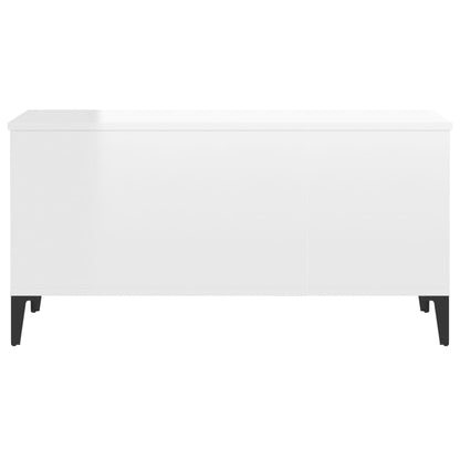 Coffee Table High Gloss White 90X44.5X45 Cm Engineered Wood