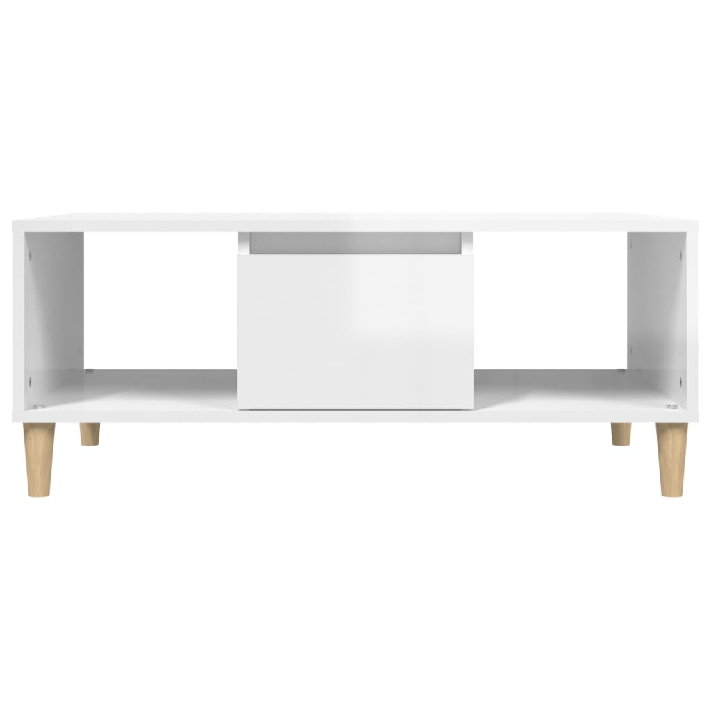 Coffee Table High Gloss White 90X50X36,5 Cm Engineered Wood