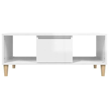 Coffee Table High Gloss White 90X50X36,5 Cm Engineered Wood