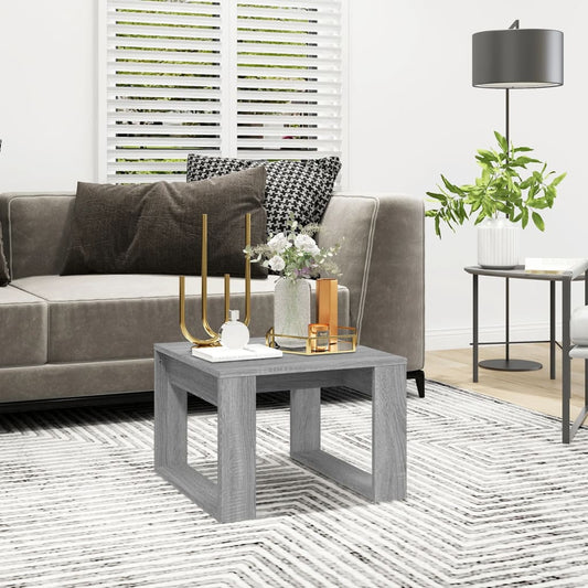 Side Table Grey Sonoma 50X50X35 Cm Engineered Wood