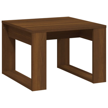 Side Table Brown Oak 50X50X35 Cm Engineered Wood