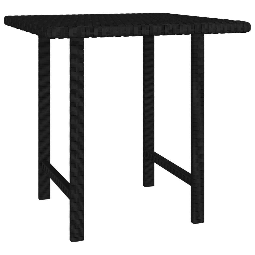 Side Tables 3 Pcs Black Poly Rattan