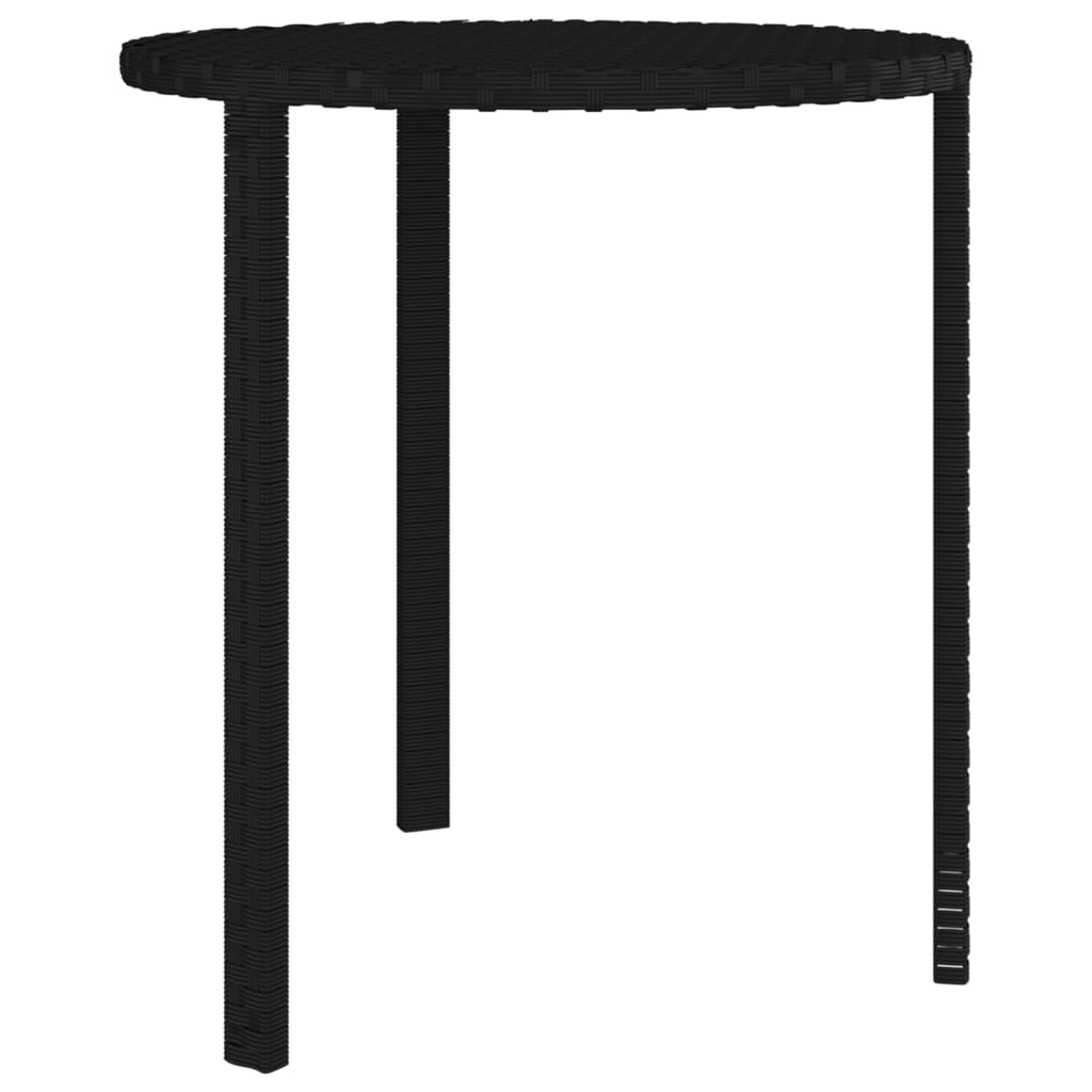 Side Tables 3 Pcs Black Poly Rattan