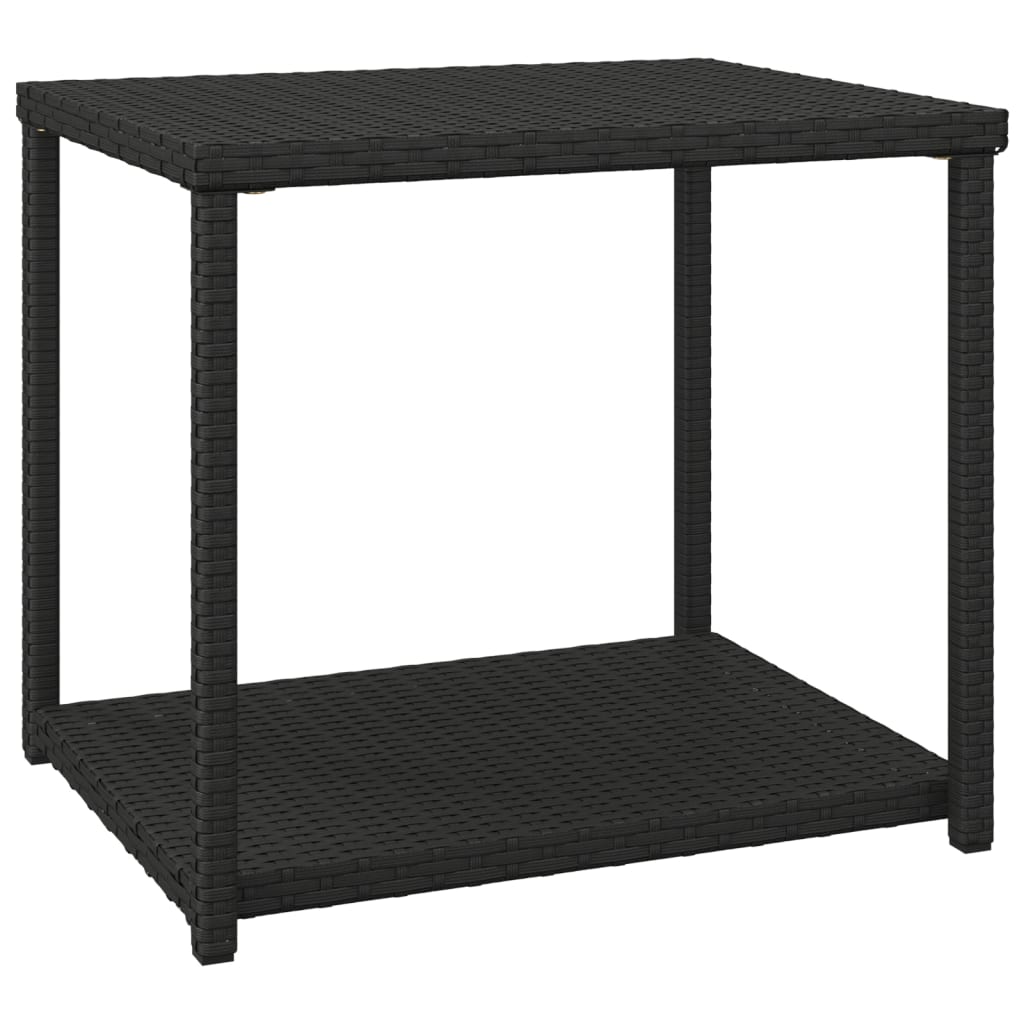 Side Table Black 55X45X49 Cm Poly Rattan