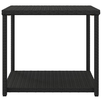 Side Table Black 55X45X49 Cm Poly Rattan