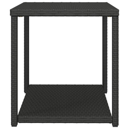 Side Table Black 55X45X49 Cm Poly Rattan