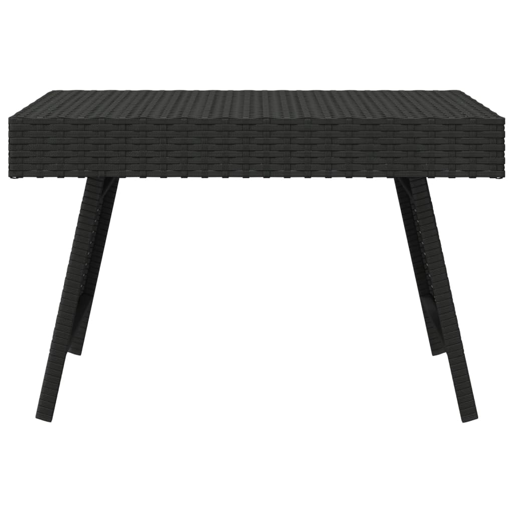 Foldable Side Table Black 60X40X38 Cm Poly Rattan