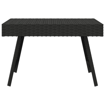 Foldable Side Table Black 60X40X38 Cm Poly Rattan