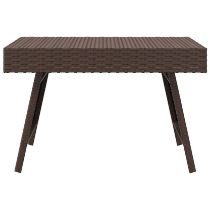 Foldable Side Table Brown 60X40X38 Cm Poly Rattan