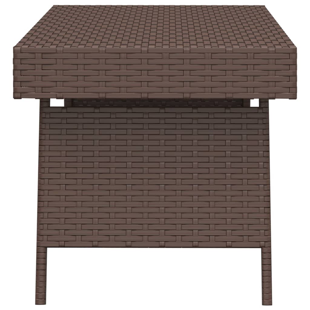 Foldable Side Table Brown 60X40X38 Cm Poly Rattan