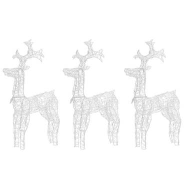 Reindeer Christmas Decorations 3 Pcs 60X16X100 Cm Acrylic