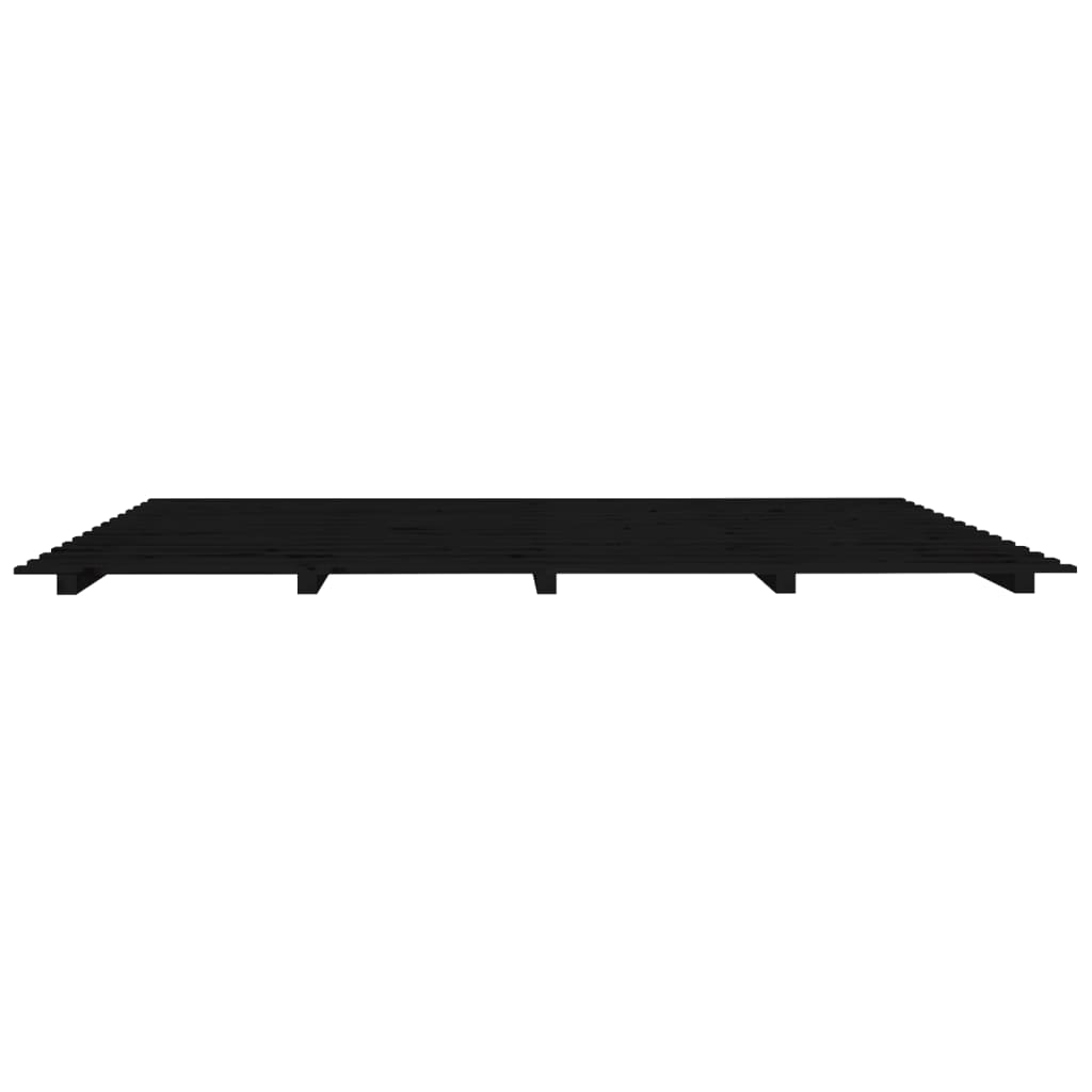 Bed Frame Without Mattress Black 180X200 Cm Super King Solid Wood Pine