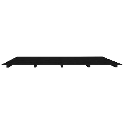 Bed Frame Without Mattress Black 180X200 Cm Super King Solid Wood Pine