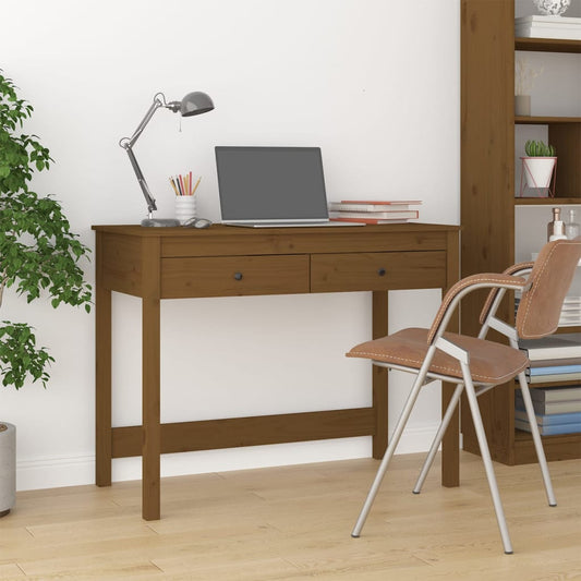 Desk With Drawers Honey Brown 100X50X78 Cm Solid Wood Pine