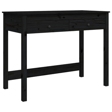 Desk With Drawers Black 100X50X78 Cm Solid Wood Pine