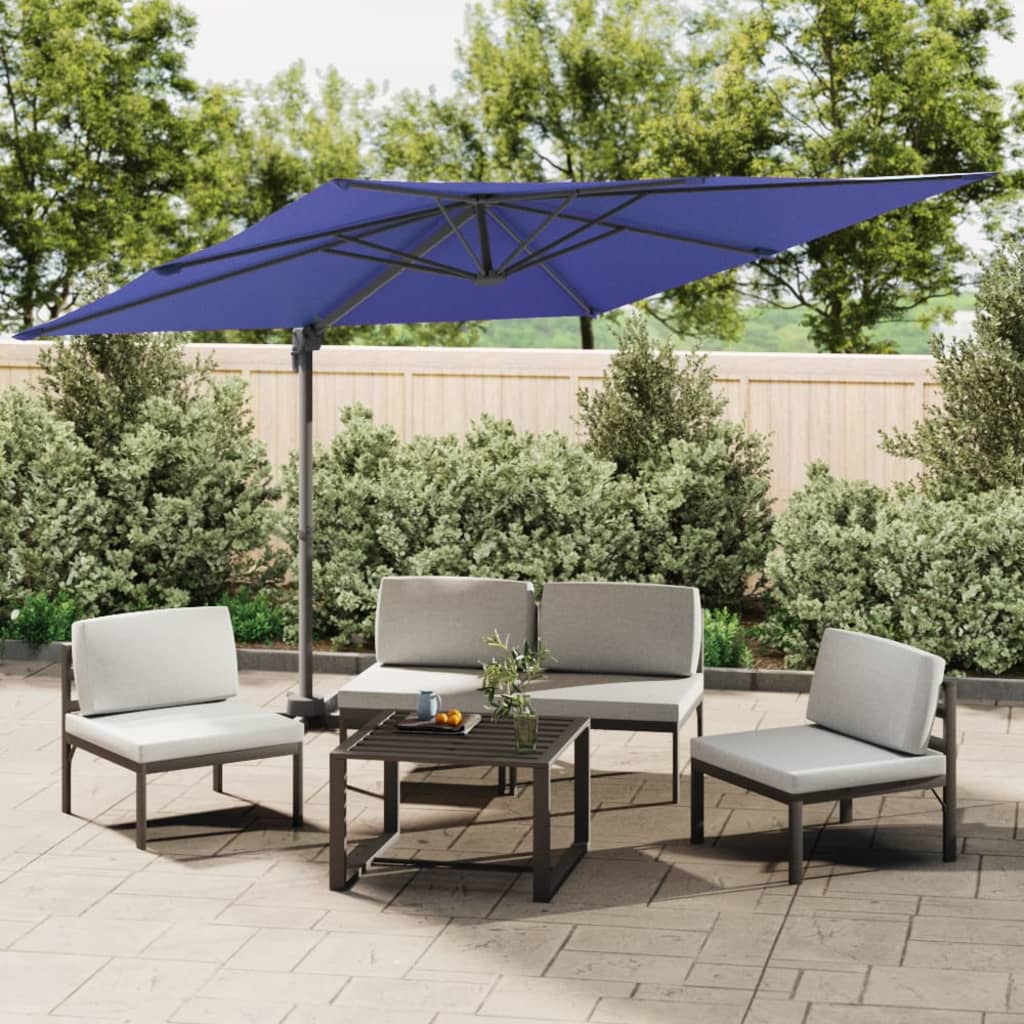 Cantilever Garden Parasol With Aluminium Pole Azure Blue 400X300 Cm