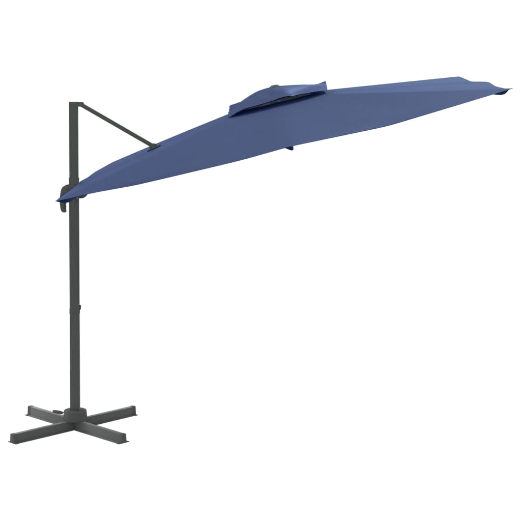 Double Top Cantilever Garden Parasol Azure Blue 300X300 Cm