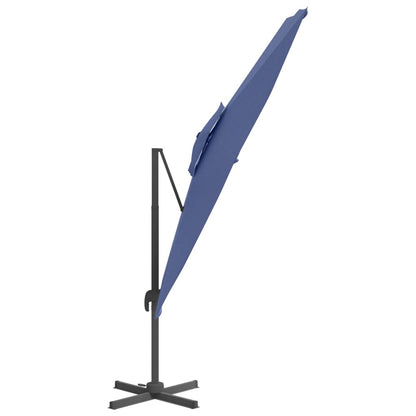 Double Top Cantilever Garden Parasol Azure Blue 300X300 Cm