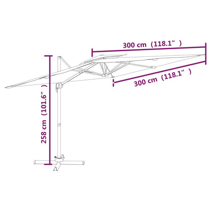 Double Top Cantilever Garden Parasol Azure Blue 300X300 Cm