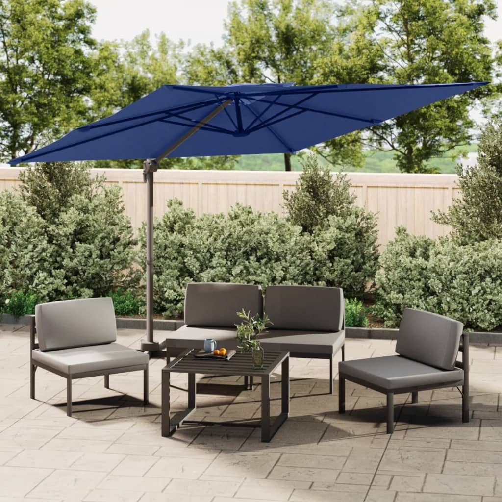 Double Top Cantilever Garden Parasol Azure Blue 300X300 Cm