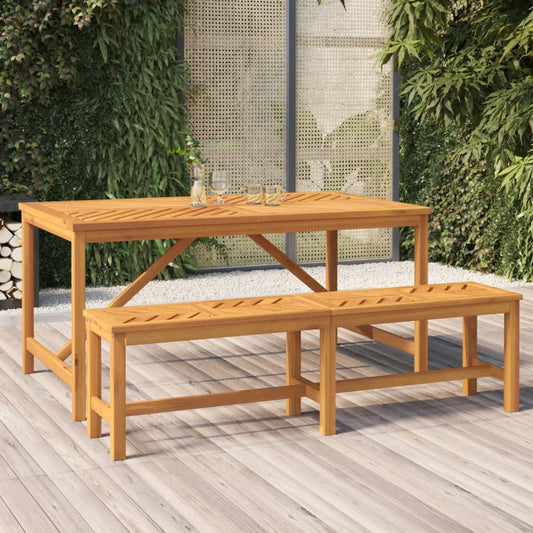 Garden Dining Table 150X90X74 Cm Solid Wood Acacia