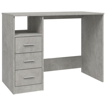 Desk With Drawers Concrete Grey 102X50X76 Cm Engineered Wood