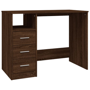 Desk With Drawers Brown Oak 102X50X76 Cm Engineered Wood