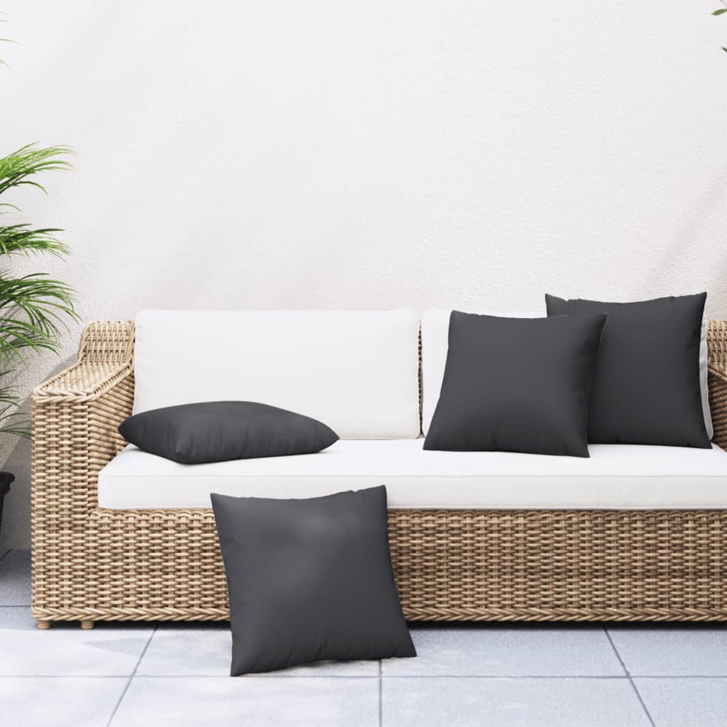 Sofa Cushions 4 Pcs Black 40X40 Cm Fabric