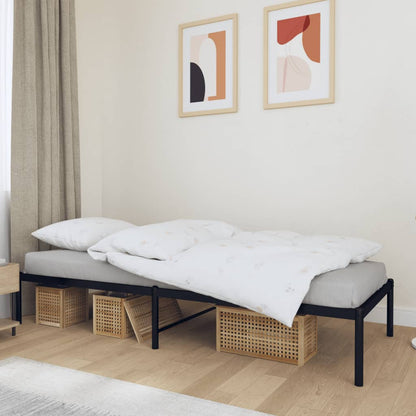 Metal Bed Frame Without Mattress Black 75X190Cm