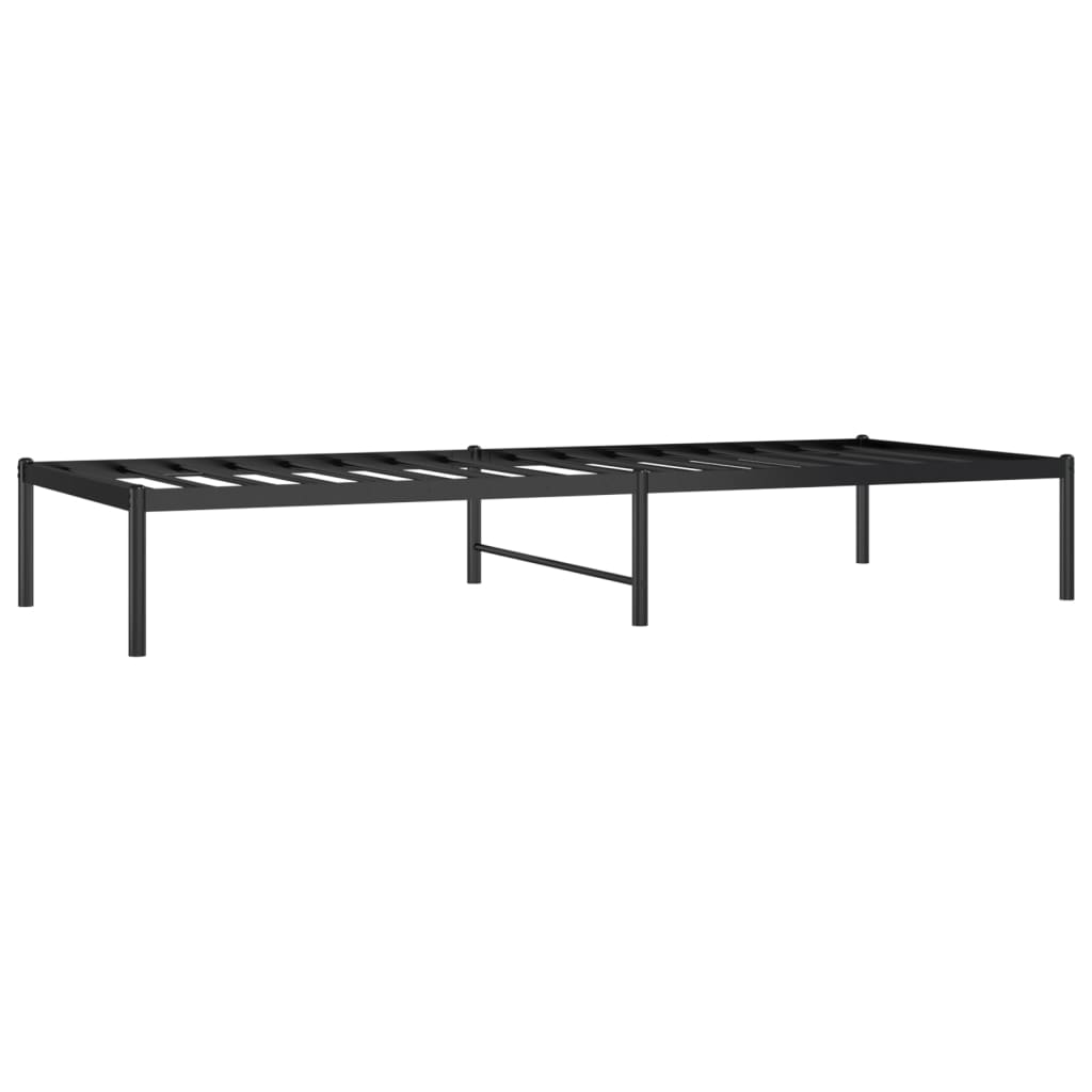 Metal Bed Frame Without Mattress Black 80X200Cm