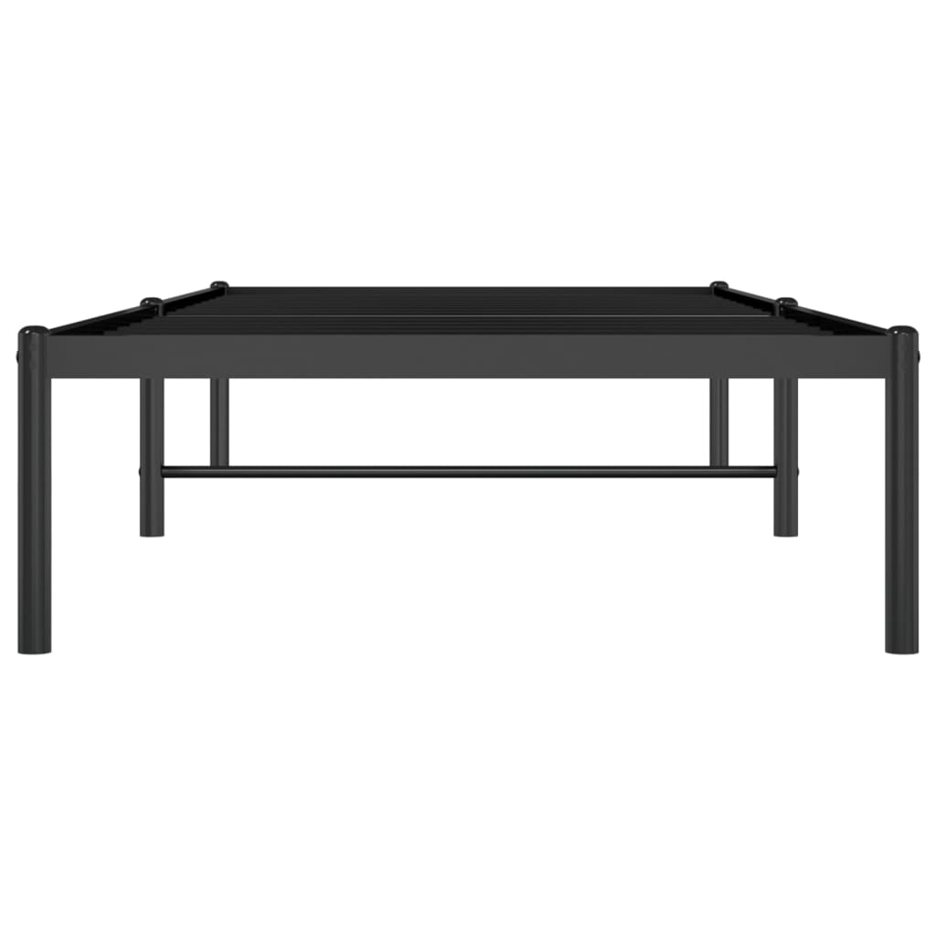 Metal Bed Frame Without Mattress Black 80X200Cm