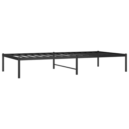 Metal Bed Frame Without Mattress Black 90X190Cm