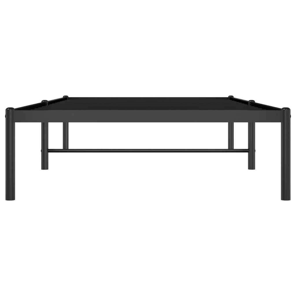 Metal Bed Frame Without Mattress Black 90X190Cm