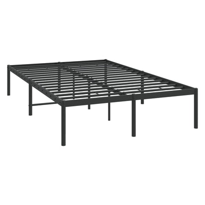 Metal Bed Frame Without Mattress Black 120X190Cm